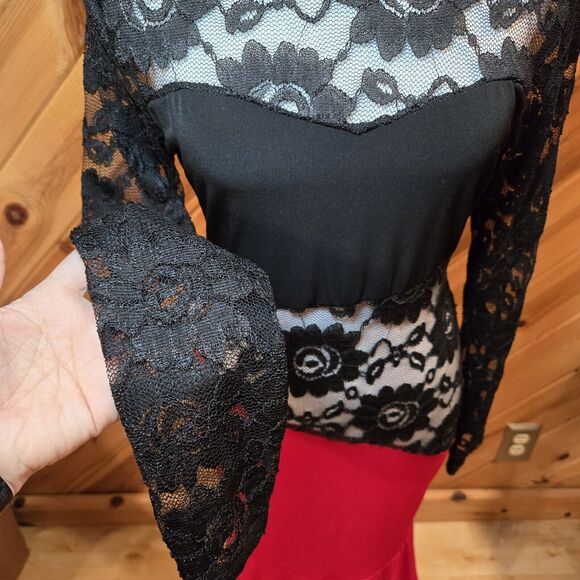 Made in‎ the USA Lace/Rayon Full Length Sexy Dress Open Back Large Stretch - Picture 5 of 15
